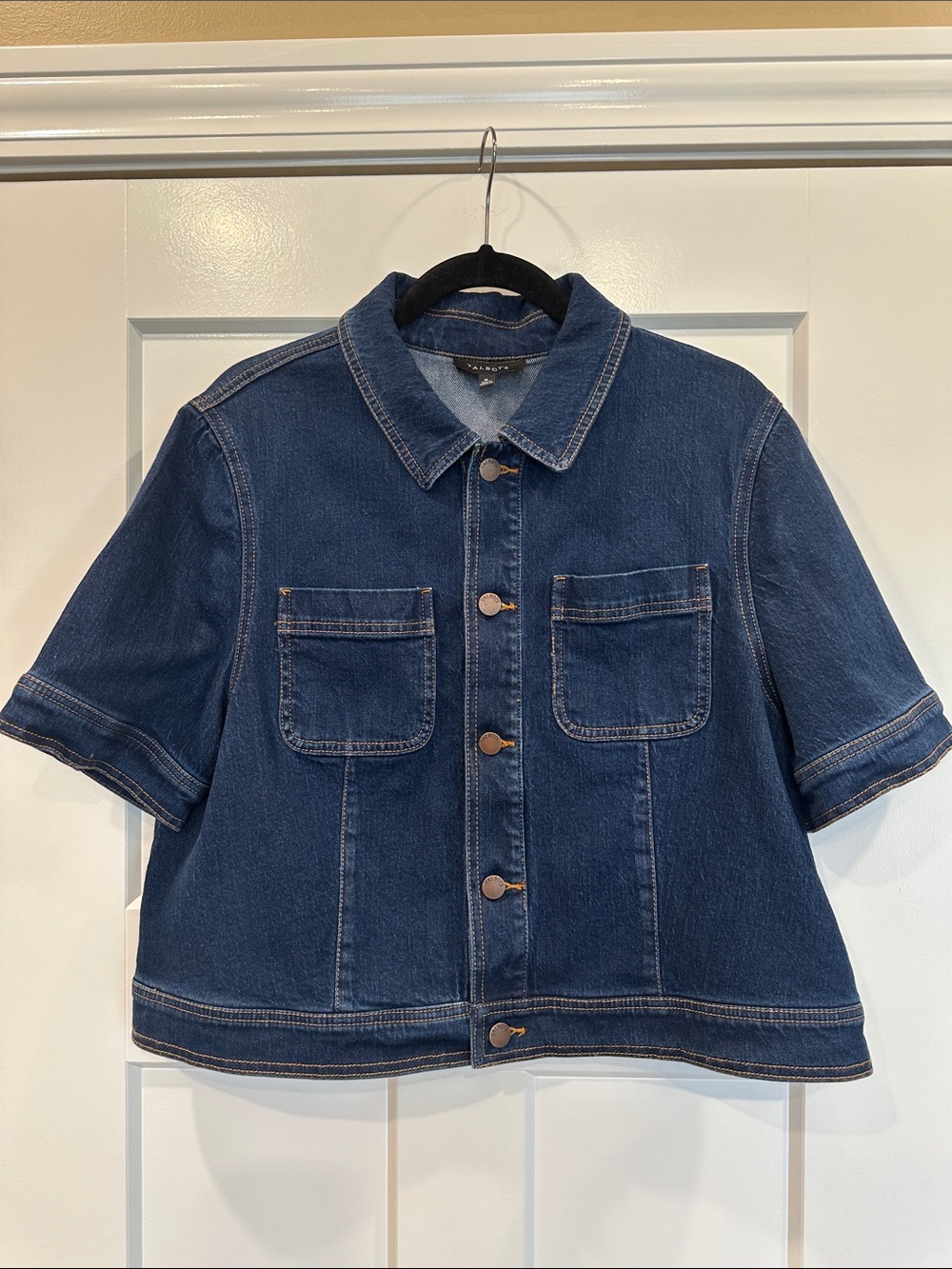 Talbots Short-Sleeve Denim Jacket. XL